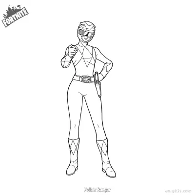 Free printable Yellow Ranger 02 Coloring Page - Free PDF Printable Fortnite Coloring Sheets coloring page